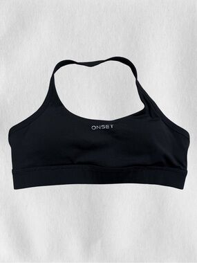 Onset Women's Black Racerback Sports Bra - Seamless Support
